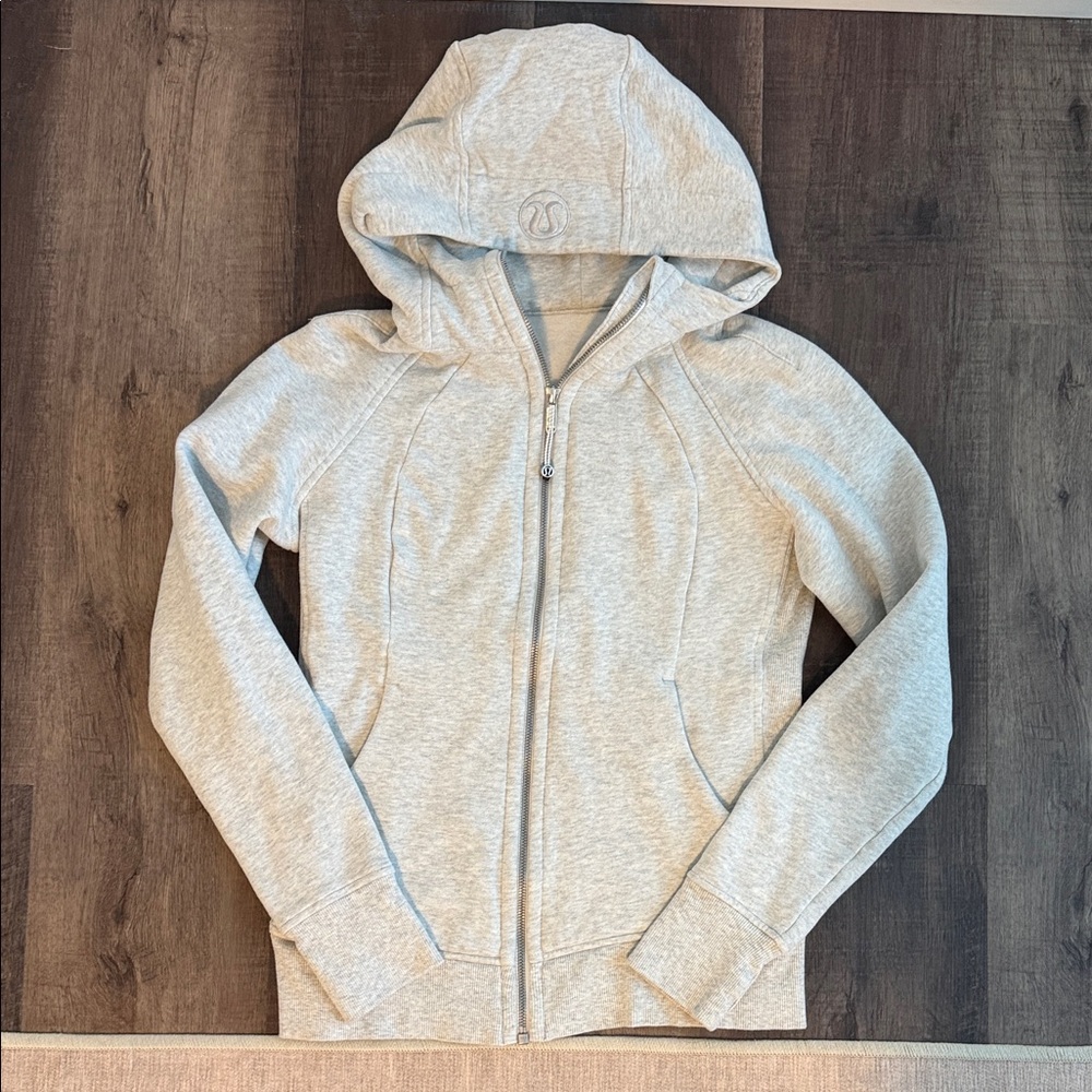 lululemon athletica Light Gray Hooded Zip Jacket